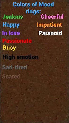 Mood ring colors