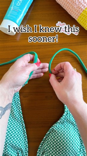 The best way to tie bikini straps! 👙 #bikiniseason #swimwearfashion #beachwear #vacationstyle | Adventures with Jeff & Lauren