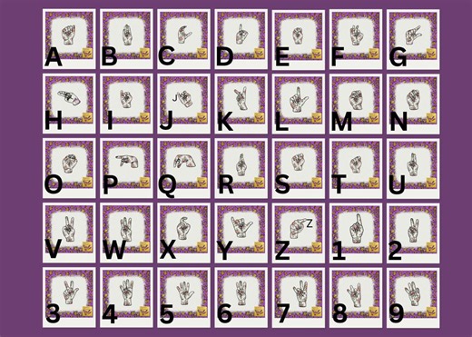 Rose Cross America Sign Language Alphabet and Numbers Set (digital Download) - Etsy