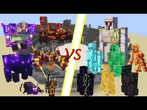 L_Ender's Cataclysm Mobs vs All Golems! Minecraft mob battle!