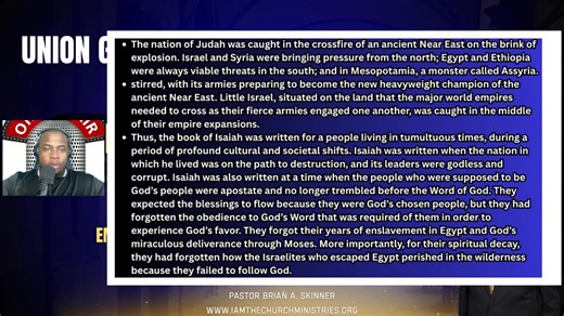 Sunday School Lesson UGP Sunday Jan 18,2026 Isaiah’s Glimpse of God’s Throne Isaiah 6:1-13 Visit our linktree:https://linktr.ee/IATCM S U N D A Y S C H O O L L E S S O N Sunday, January 18, 2026 Isaiah’s Glimpse of God’s Throne Time of Action: about 740 B.C. Place: Jerusalem Lesson Text: Isaiah 6:1-13 Golden Text - 5 Then I said, “Woe is me! For I am ruined, because I am a man of [ceremonially] unclean lips, and I live among a people of unclean lips; For my eyes have seen the King, the Lord of h