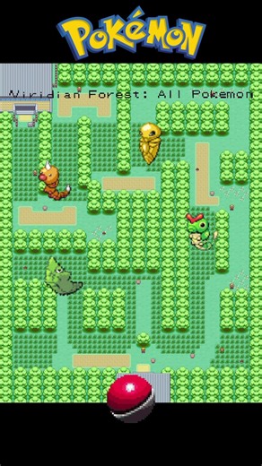 Viridian Forest - All Catchable Pokemon - Don't miss Pikachu! ⚡