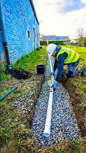 The ultimate yard drainage hack! 🌧️ #FrenchDrainInstallation #diy