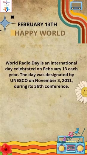 @edubuzz2024 on Instagram: "World Radio Day is observed on 13th February every year to commemorate the establishment of the United Nations Radio in 1946. #EduBuzz #WorldRadioDay #Radio"