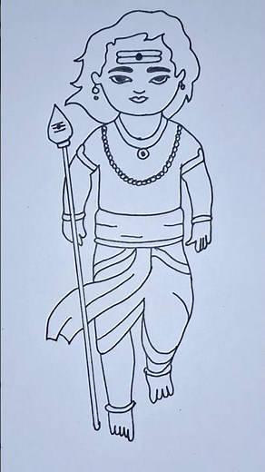 How to draw lord murugan| God murugan drawing| vel murugan | karthikeyan drawing #drawing #god #art