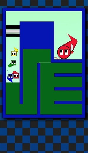 🟩🟦🟥🟨square race #satisfying #squarerace