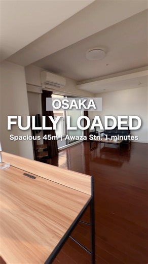 Moving to Japan with just a suitcase? It’s finally possible... 🧳✈️ 📍 Location: Nishi-ku, Osaka (1-min walk from Awaza Stn) 🏠 Type: 1LDK (Fully Furnished