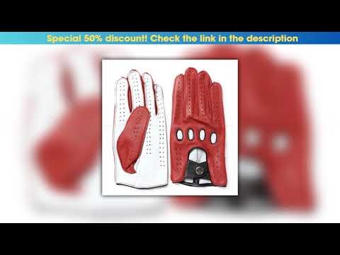 Best High Quality Men's Genuine Leather Gloves Lambskin Gloves Fashion Men Breathable Driving Glove