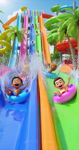 Kids Water Park Adventure 🌊 | Giant Slides & Splash Fun!