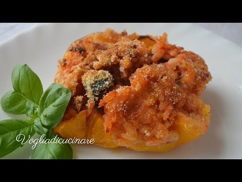 Peperoni ripieni di riso al forno
