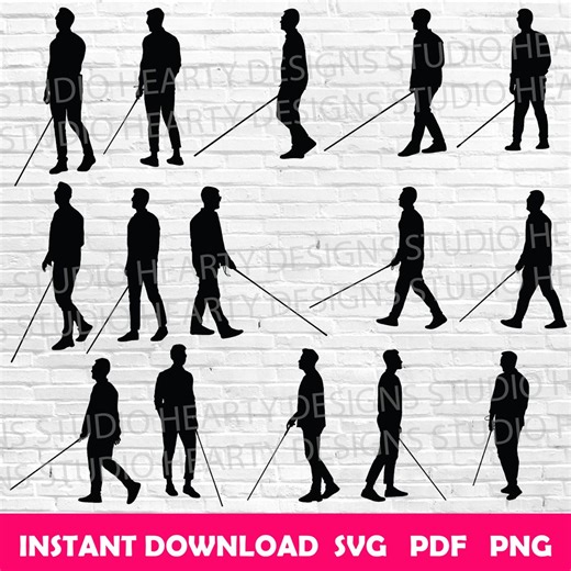 Blind Man SVG Bundle: Cut Files for Cricut Silhouette (digital Download) - Etsy