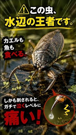 【1分解説】カエルや魚を溶かして吸い尽くす！刺されたら激痛の「水辺の王者」タガメの真実