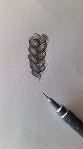 How to Draw a Hair Braid (Easy & Realistic) ✨ #foryou #drawing #art #howtodraw #easydrawing #sketch
