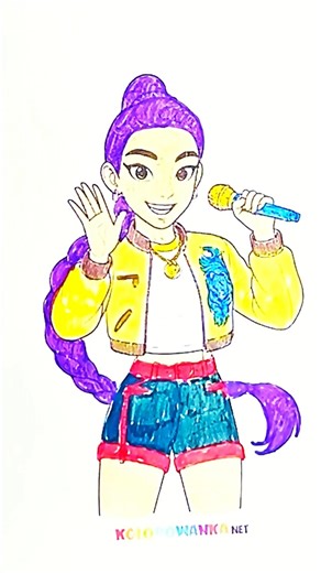 Coloring Rumi from K-Pop Demon Hunters! 🎤🔥#Rumi#HUNTRX#KPopArt#Netflix#Coloring#Shorts#SatisfyingArt