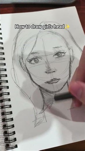 How to draw girls head✨#art#drawing#sketch