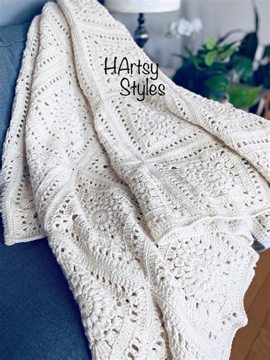 CROCHET PATTERN: Chunky Textured Granny Square Blanket, Cozy Boho Afghan (PDF Download) - the Squarvelous - Etsy