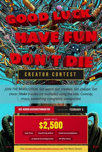 🚨 2 days left to enter the GOOD LUCK, HAVE FUN, DON'T DIE fan creator TikTok contest! Simply make a video using the hashtag #GoodLuckHaveFunDontDie to be entered! Grand prize of a trip to come see a special early screening an after party with Gore Verbinski @normsrestaurant! Signed posters and more as runner-up prizes! Details at goodluckhavefundontdiecontest.com, check out a couple of the best entries so far here in this post: #GoodLuckHaveFunDontDie