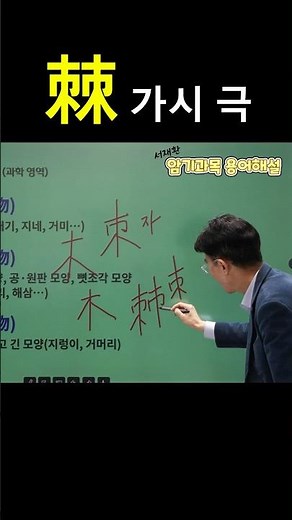 한자공부 한자학습 바로 외워지는 암기과목 용어해설 "극피동물"이 왜 가시 피부일까? 한자로 1분 만에 이해하기! '가시 극(棘)' 자와 '가죽 피(皮)'