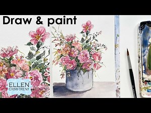 How to draw and paint Soft Watercolor Florals