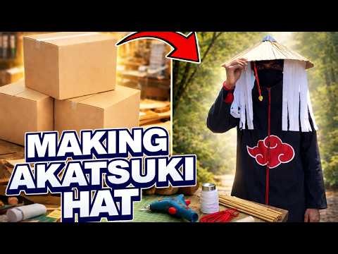 DIY Naruto Akatsuki Hat – Making the Famous Akatsuki Straw Hat in Real Life Step by Step 😱