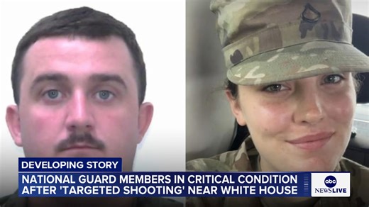 5.5K views · 84 reactions | Two National Guard members from West Virginia remain in critical condition after being shot in downtown Washington, D.C., near the White House on Wednesday, according to officials. Read more: https://abcnewslive.visitlink.me/Rml-pV | ABC News Live | Facebook