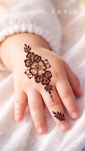 World’s Cutest Baby Hand Mehndi Design 😍 | Simple & Beautiful Mehndi for Kids #shorts