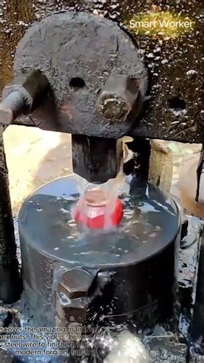 Satisfying Industrial Scale Hex Nut Manufacturing Flow #worker #process #satisfying #shorts