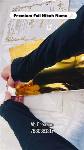 Premium Customized Foil Nikah Nama | Luxury Gold Foil Wedding Keepsake 🤍✨ | Ab.Creation