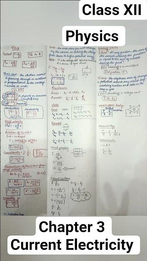 CLASS XII PHYSICS | NCERT Chapter 3 Current Electricity | Formula sheet | Last minute revision| Exam