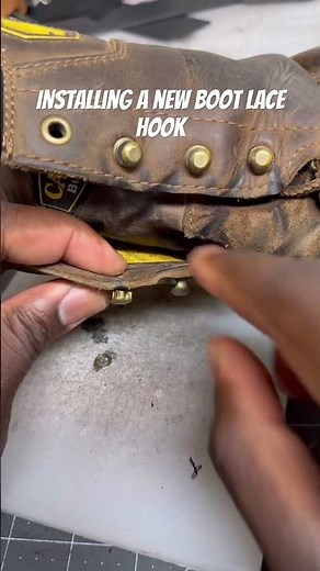 Installing a new lace boot hook…:just like new!!!