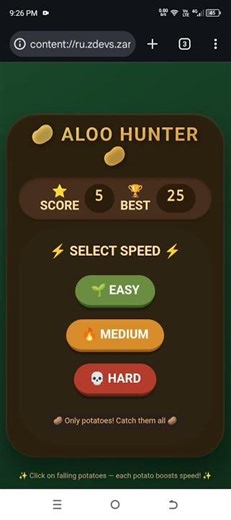 I managed to make this Aloo game in html file