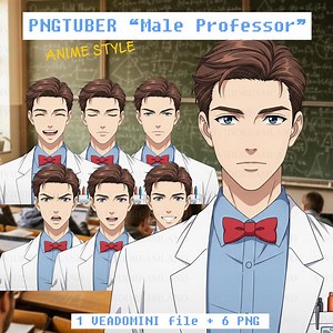 Pngtuber Male Professor Avatar: Anime Style Streaming Asset (veadomini File)vtuber Model - Etsy