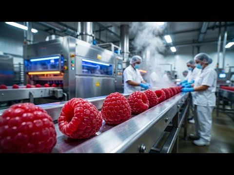 Inside the Raspberry Juice Factory — Full Process From Fresh Raspberries to Pure Natural Juice