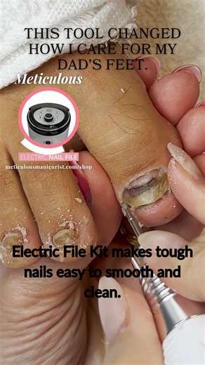 247K views · 414 reactions | You don’t need strength — just the right tools. https://www.meticulousmanicurist.com/shop/electric-file-bits #ThickNails #ElectricFileKit #CaregiverTips | The Meticulous Manicurist Nail Tutorials | Facebook