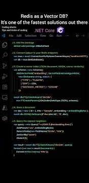 Redis as a Vector DB? #coding #shorts #dotnetcore #dotnet #apidesign #apnacollge #redish #sql #azure