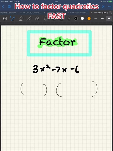 How to Factor Quadratics Fast