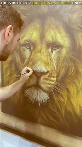 Realistic lion painting #facts #shorts