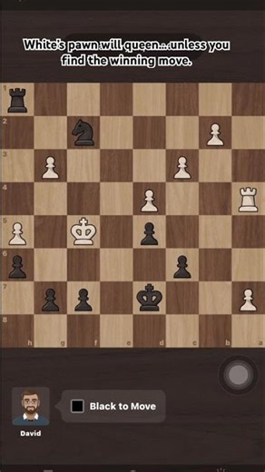 Don’t blink 👀 The pawn is about to queen. Can you spot the winning move?#chess #chesspuzzle