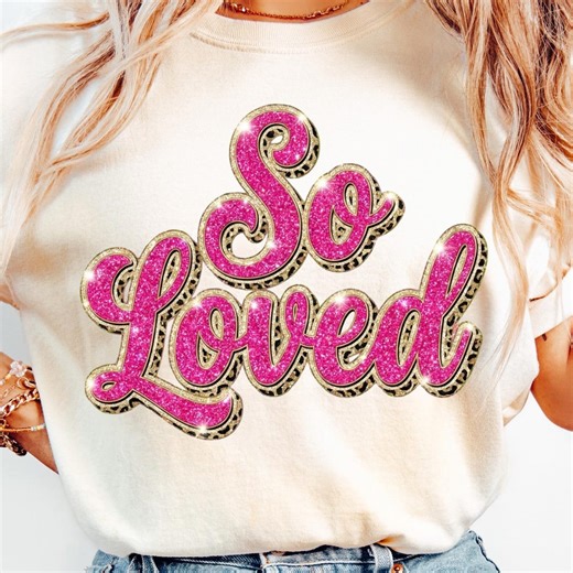 So Loved PNG, Faith PNG, Religious PNG, Spring Png, Whimsy Png, Girly Png, Stripes Png, Dainty Png, Coquette Png, Love, Luxury Full Glitter - Etsy