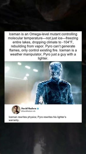 Omega Iceman vs Pyro: Weather vs Lighter