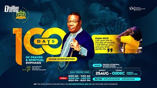 We're LIVE with daily powerful prayers from our global prayer community —1 Million Strong! Join this vibrant group of intercessors who stand in the gap for families, communities, and nations. Once you become a member, you will receive weekly inspiring messages from Archbishop Duncan-Williams along with other free resources to help you pray strategically and transform your life. Join now: https://ndwministries.org/1ms __ Want to become a partner of Nicholas Duncan- Williams Ministries? Click here