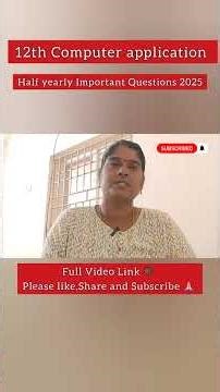 12th Computer application | 70/70 Confirm | Important 2m 3m 5m Questions | Half yearly Exam 2025