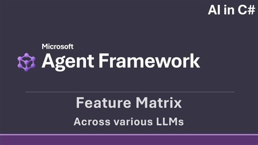 Microsoft Agent Framework: Feature Matrix (Nov 2025) [AI in C#]