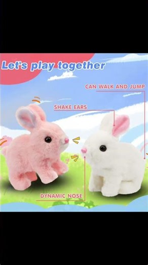 Hopping Walking Bunny Toy with Sounds, Jumping Rabbit Wiggling Ears, Twitching Mouth and Nose,