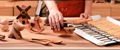 Wood Carving Kit, Wood Carving Tools Set of 12 Chisels and Mallet with Canvas Case Gouges, Wood Whittling Kinves Kit, Carving Knife Set, Woodworking Chisel Set for Beginners, Professionals