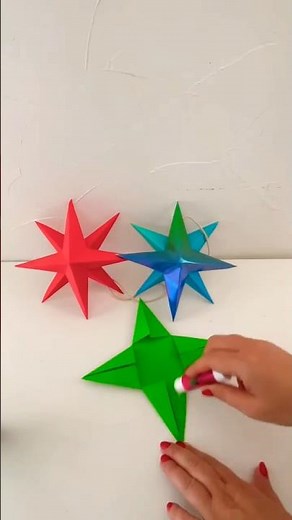 3D Paper Christmas Star 💫 DIY Tutorial Origami Christmas Decoration