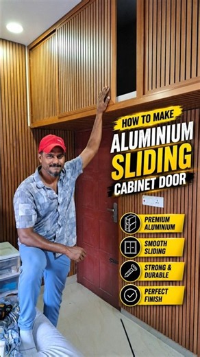 How to make aluminium sliding cabinet door #shorts # #home #sliding #door #aluminiumdoors #homedecor