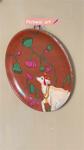 Pichwai art — where devotion meets detail ✨#art #artandcraft #diy #artonplate #trending #pichwaiart