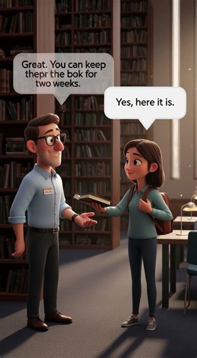 📚Library Conversation🎭Scene:At the Library Help Desk#1minute #learning#easyenglisheveryday#teaching
