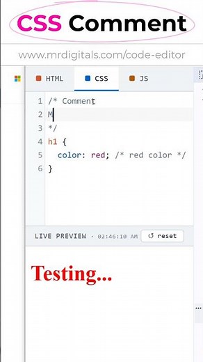 CSS Comments #coding #programming #csstutorial